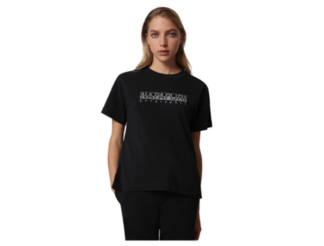 Camiseta de Mujer NAPAPIJRI Sebel Estampada Negro (2XS)