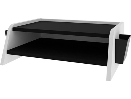 Soporte Para Monitor levira butley negro y blanco 50x38x177cm melamina de mesa auxiliar 50 38 18