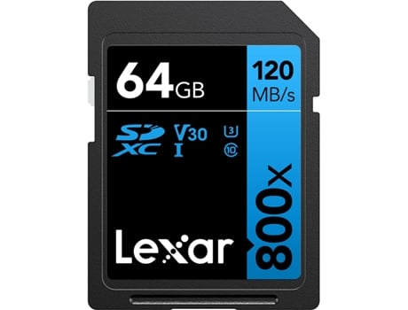 CARD SD SDHC 64GB 800X 120MB S C10V30 U3 LEXAR