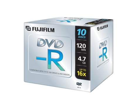 DVD-R 4,7Gb jewelcase 16x 10-pack 10 pieza(s) FUJIFILM