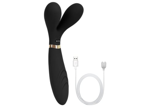 Vibrador de masaje de tres cabezales con 9 modos de vibración para adultos (negro) VEANXIN