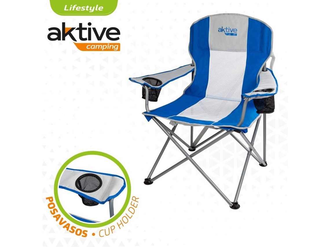 Silla plegable Camping con Posavasos Aktive