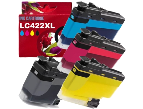 Paquete 4 Cartuchos de Tinta Compatible Con Brother Lc422Xl