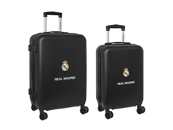 Juego de Maletas REAL MADRID C.F. mediano 24 Trolley Azul marino 40 x 63 x 26 cm (2 Piezas)