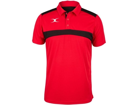 Polo para Hombre GILBERT Photon Negro, Rojo para Rugby (XS)