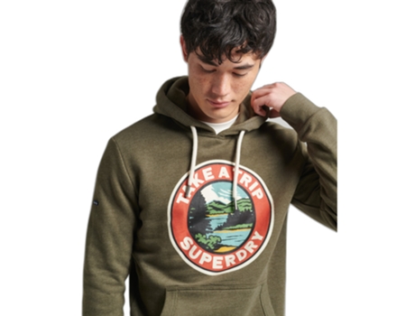 Sweatshirt para Hombre SUPERDRY (S - Algodón - Verde)