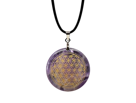 Flower of Life Pendse Siete Chakras Meditación Collar colgante de piedra de cristal