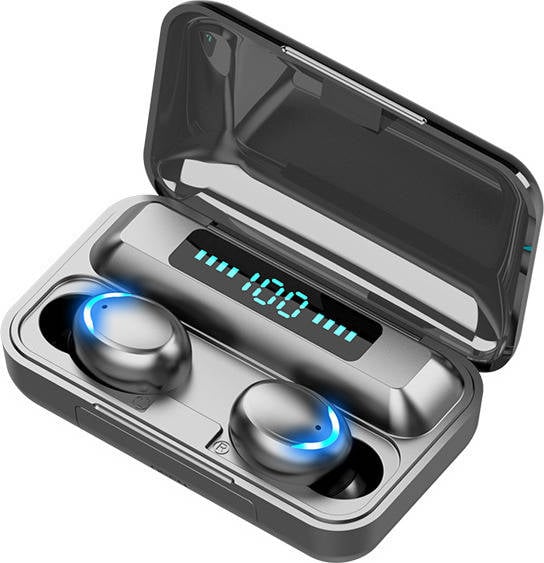 Auriculares Bluetooth True Wireless GETEK F9 (In Ear - Micrófono - Negro)