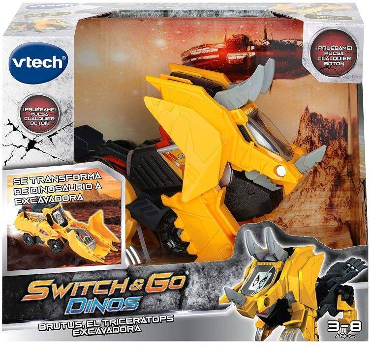 Coches VTECH Switch & Go Dino - Brutus El Triceratops Excavadora