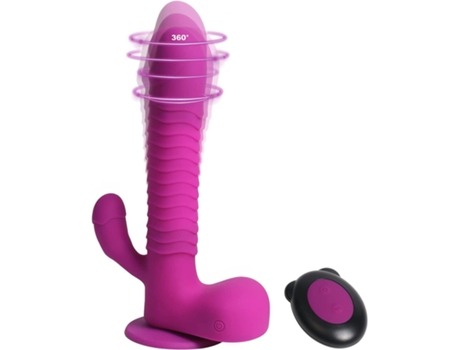 Vibrador de masaje telescópico de rotación de 360con control remoto inalámbrico para mujeres (púrpura) VEANXIN