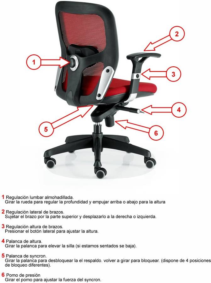 Silla De Escritorio ejecutiva euromof boston naranja soporte cabeza brazos ajustables malla y tejido oficina con cabecero