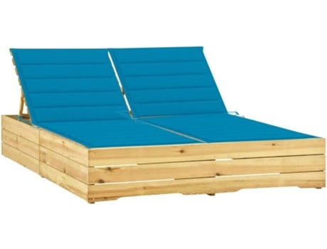 Tumbona VIDAXL Azul Madera (198x135x75 cm)