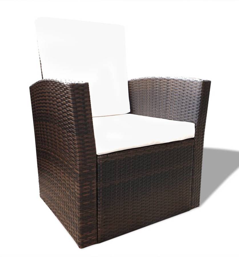 Conjunto de Jardín VIDAXL Lounge (Marrón - Poli Ratán - 85x49.5x35 cm - 4 Piezas)