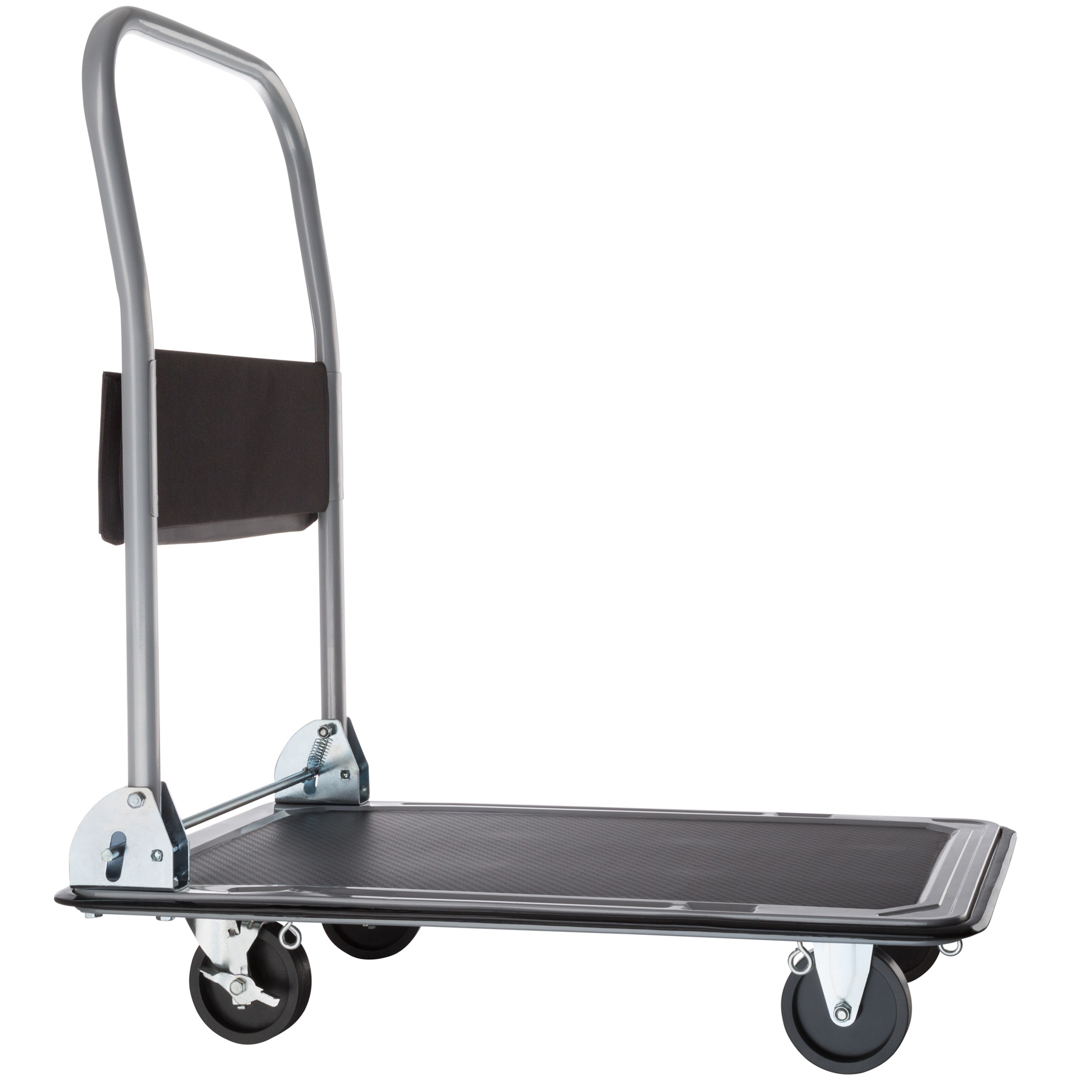 Carretilla Con Frenos negro 150 kg transpaleta pedal de accionamiento acero ruedas y ajuste en manual para mudanzas