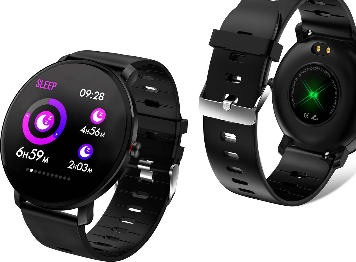 Smartwatch Redondo IP68 Negro