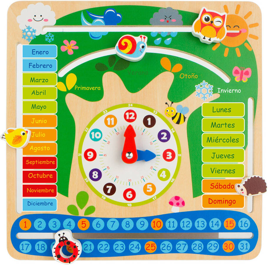 juego Educativo CB TOYS Reloj calendario educativo de madera (5 años)