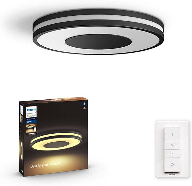 Philips Hue Being negro inteligente bluetooth de techo iluminación blanca white ambiance 27w interruptor led con luz compatible alexa echo dot y google home clase