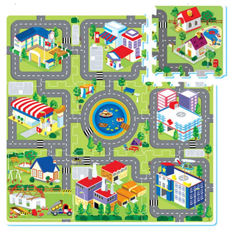 Alfombra Puzzle CENTROXOGO Alfombra puzzle con diseño de ciudad (Edad Mínima Recomendada: 9 Meses)