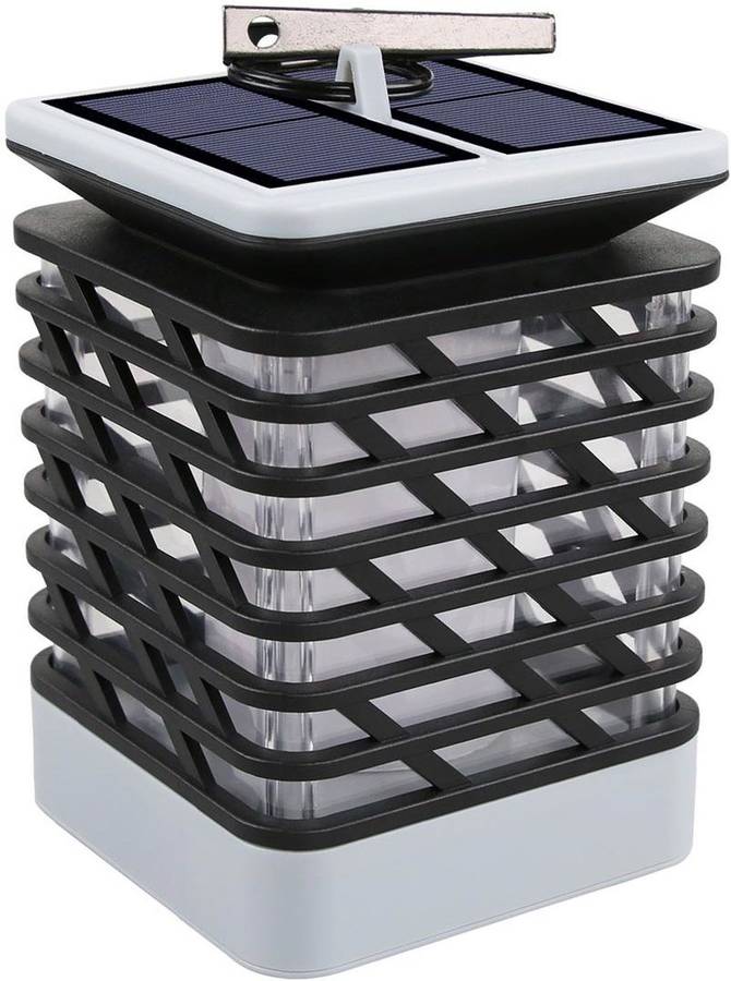 Lámpara Solar Lumi jardin braisy 0.1w acero exterior efecto llama 75 leds farol impermeable mesa decoración 1 gris 10 15