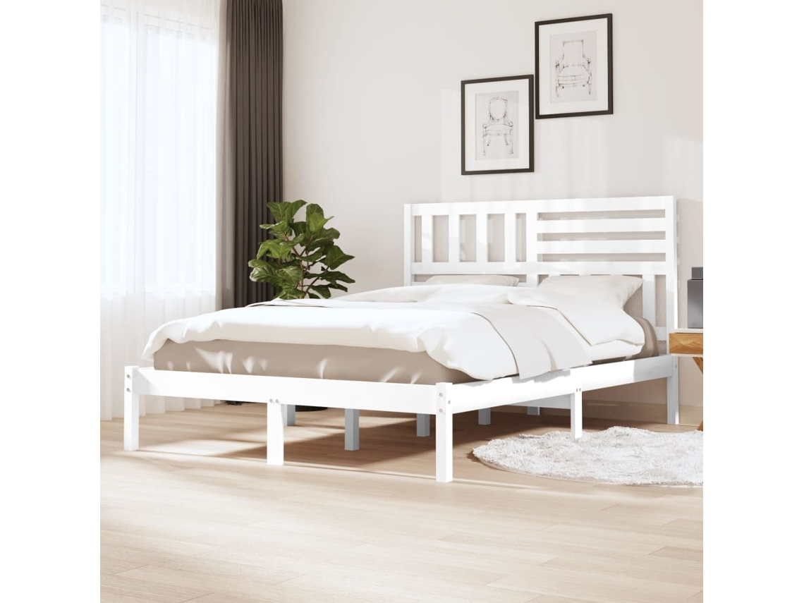 Estructura de cama 150x200 cm Madera maciza de pino Muy grande