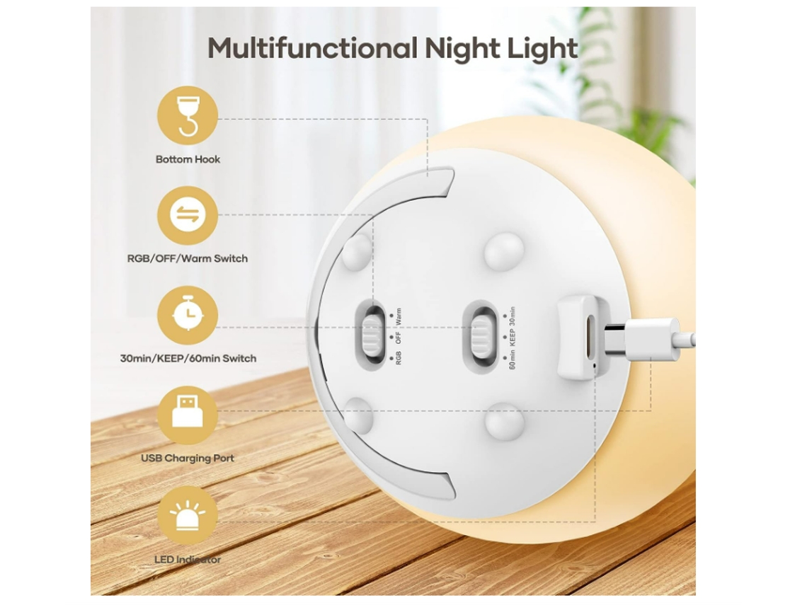 Lámpara de Mesa LED Control Táctil RGB y Blanco cálido Luz