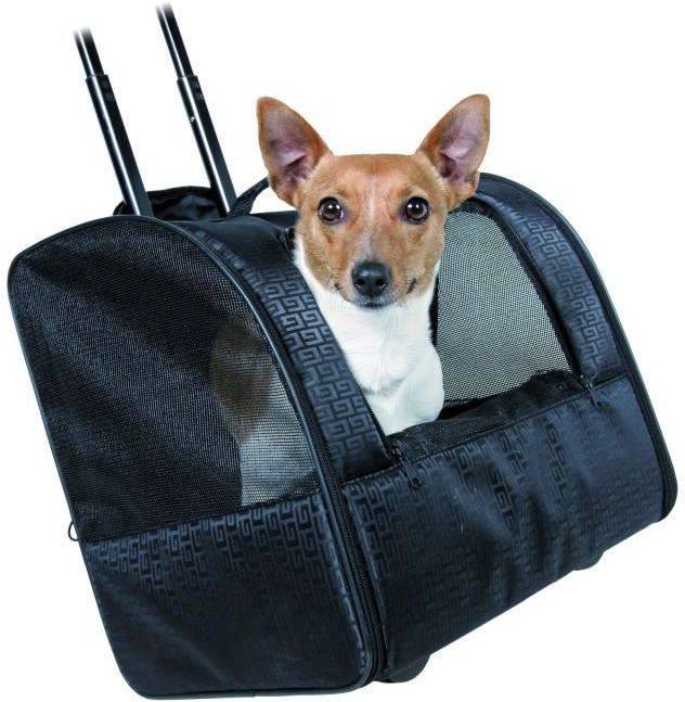 Transportín para Perros y Gatos TRIXIE con Ruedas (Negro - 45x41x31cm - Poliéster - S - Porte Pequeño)