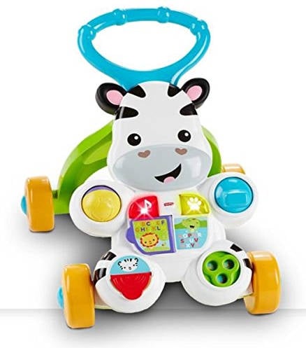 Fisher First Steps pushable juguete educativo con y sonidos apto niños partir de 6 meses cebra tirar mattel dld91