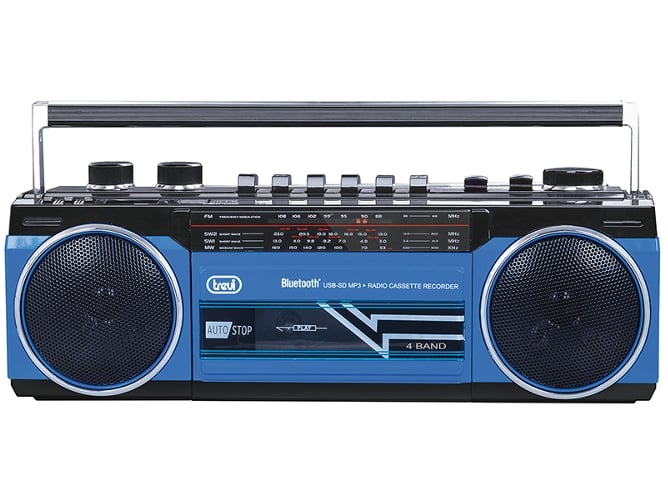 Trevi Rr 501 bt azul radiocasete 501bt bluetooth 4 bandas reproduce mp3 desde usb sd conect