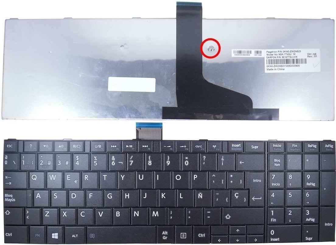 Teclado para Portátil Toshiba Satellite L850 C850 L850D L855 L870 L870D Sin Marco