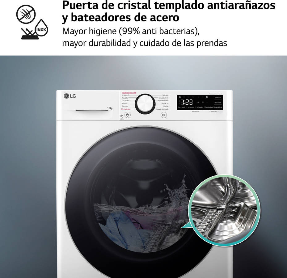 Lavadora LG F4WR6010AGW Blanco 10Kg AI 1400 A - Devoraprecios