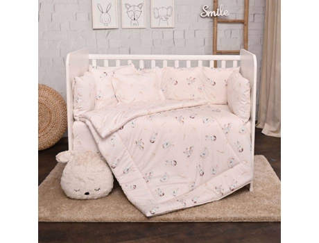 Juego de Textil de Cama Rejillas LORELLI LILY Ranforce Beige Bunnies (5 Piezas)