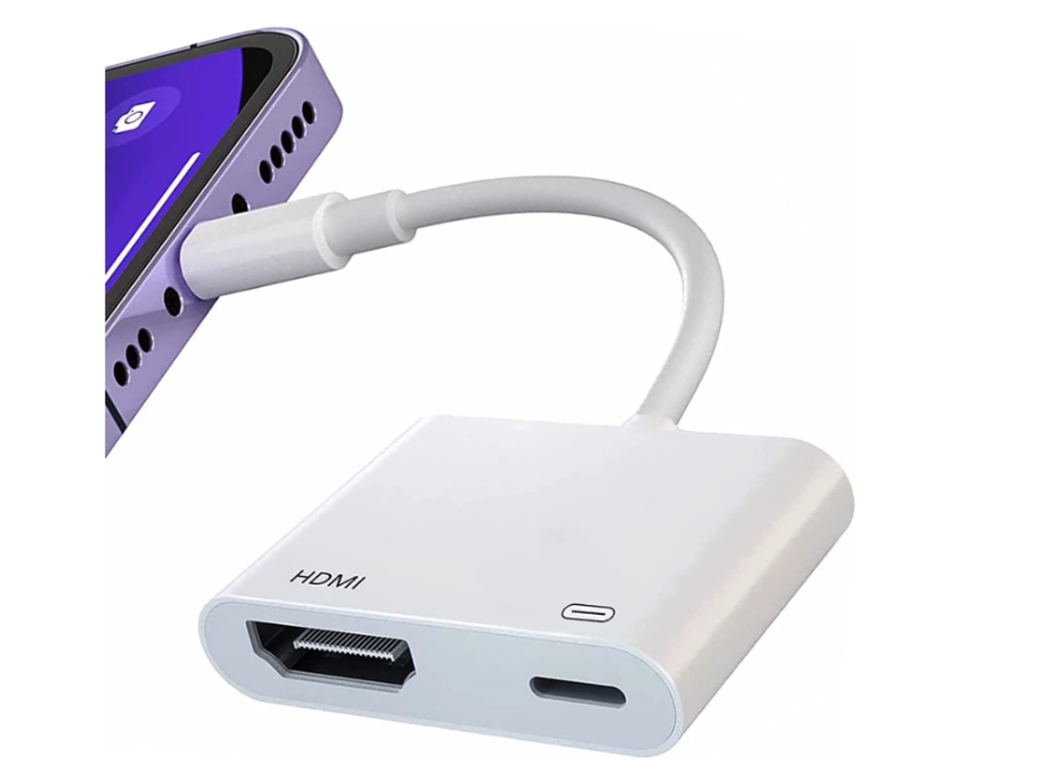 Adaptador Lightning a HDMI certificado Apple MFi Plug Play adaptador de iPhone a HDMI 1080P convertidor de pantalla blanco BISBISOUS Worten.es