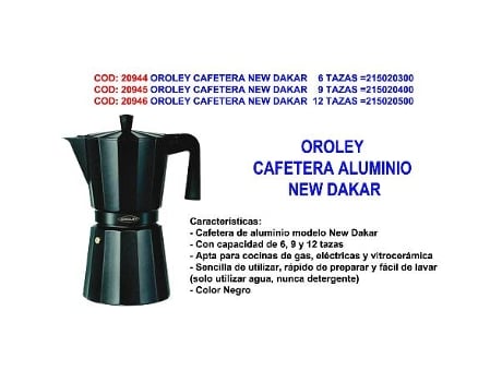 Oroley Cafetera Moka Inducción 215090511 12 Tazas Rojo