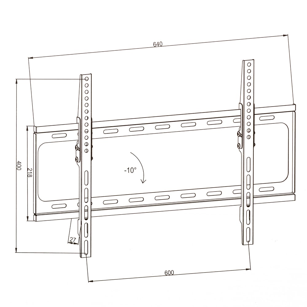 Soporte De Pared tv pc 3263″ 81160 cm orientable e inclinable con nivel burbuja peso 120 kg pantalla vesa base monitor plano acero ordenador tectake 3263