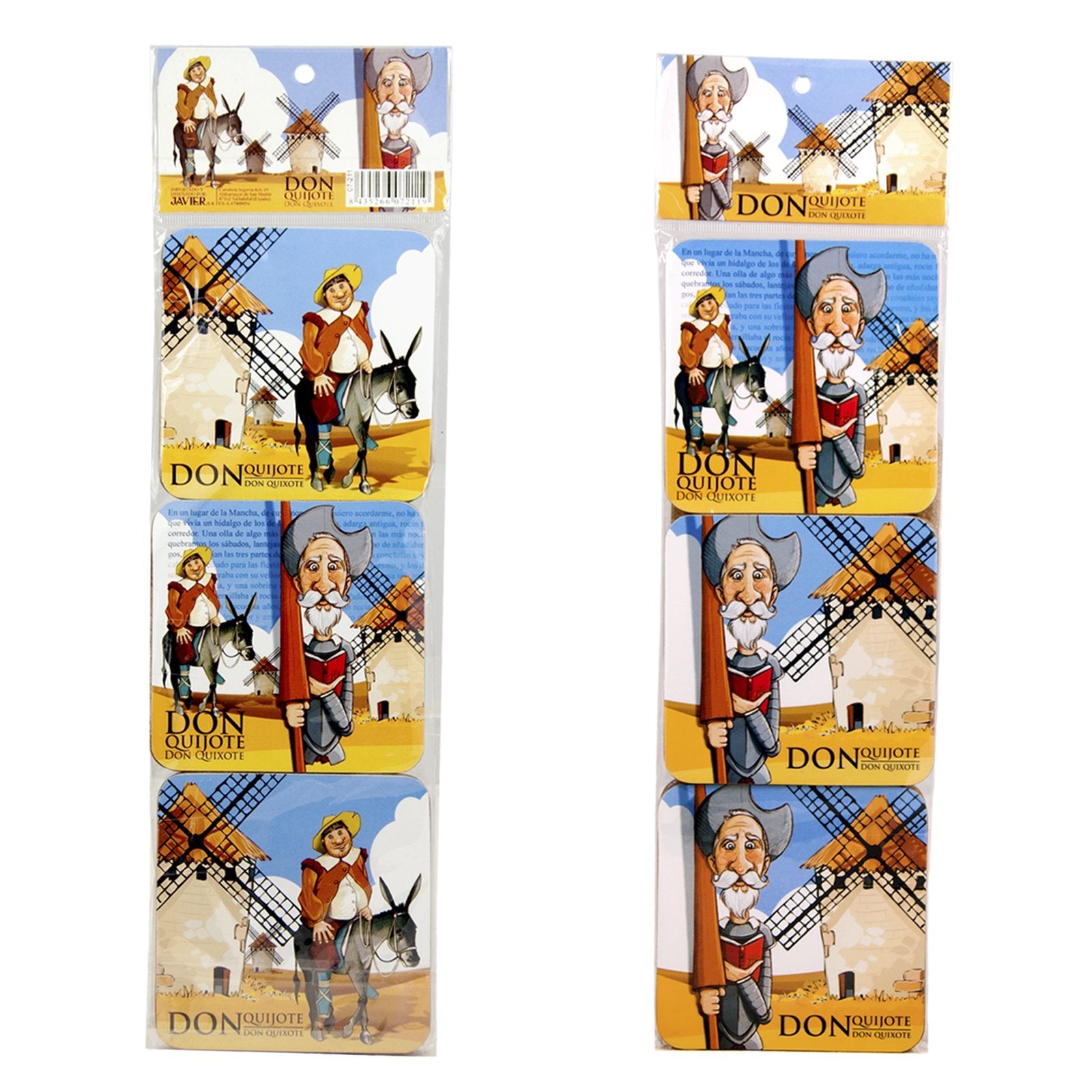 Posavasos Javier Cuadrados quijote 6 un 10 x cm madera zings don de la mancha