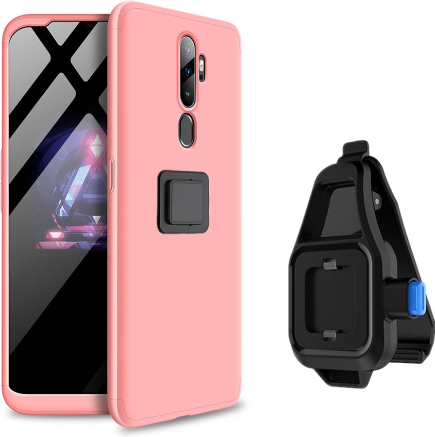 Funda Oppo A9 2020 ANTIIMPACTO Slim Armor 360º con Soporte para la Cintura Rosa