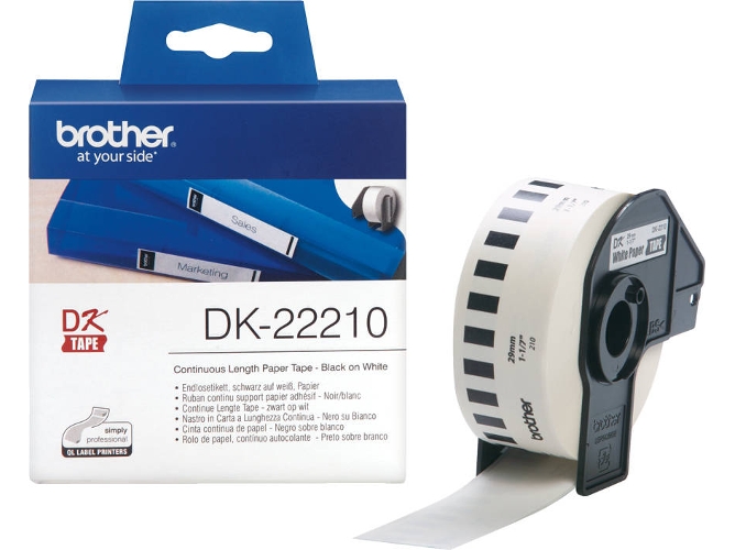 Cinta Laminada BROTHER DK-22210 Negro