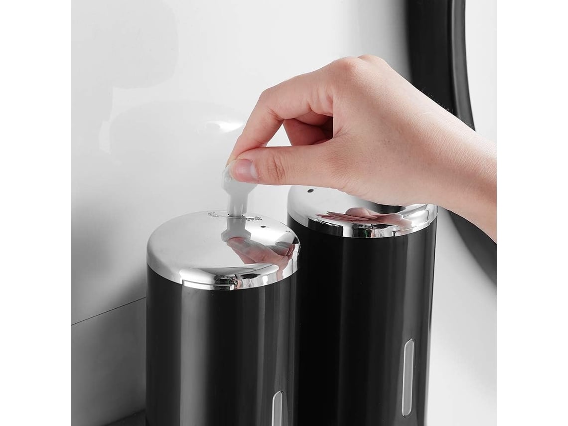 Dispensador de jabón líquido de pared HMEI, dispensador de plástico  dispensador de ducha, dispensador de champú para pared de ducha,  dispensador de