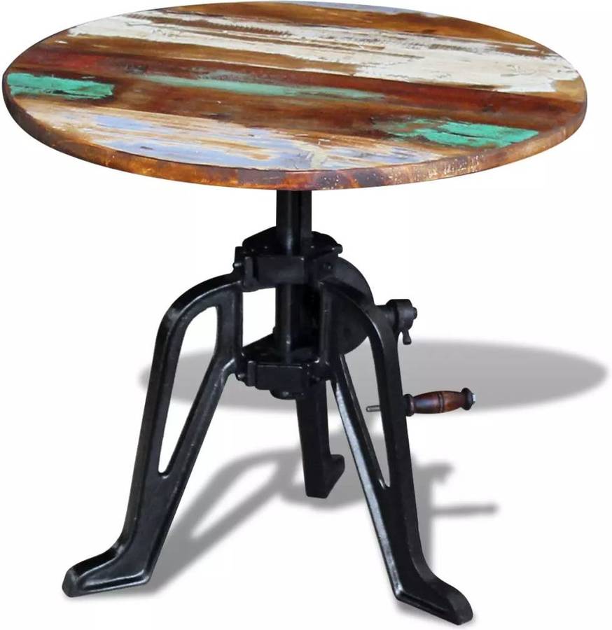 Mesa de Apoyo ART PLANET Madera Reciclada Sólida Hierro (60x42-63cm)