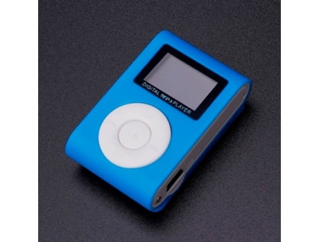 Mini reproductor de clip usb mp3 de moda, pantalla lcd compatible con diseño elegante micro sd tf de 32 gb[Azul / 32gb]