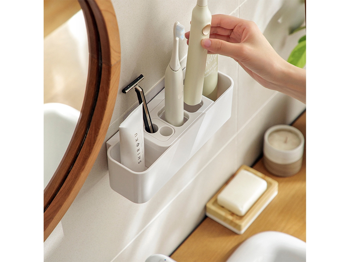  simpletome - Soporte para cepillo de dientes eléctrico para  colgar en la ducha, cepillo de dientes, pasta de dientes, maquinilla de  afeitar, colgador de pared, organizador de almacenamiento de baño (rosa