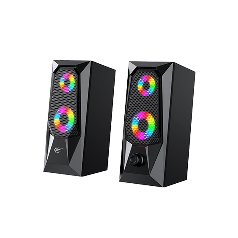 Altavoces Multimedia Sk208 usb 3.5mm 2.0 2x3w rgb gamenote sytech negro columna de som gaming havit 3w