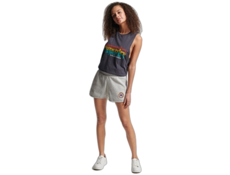 Pantalones Cortos para Mujer SUPERDRY (L - Algodón - Gris)