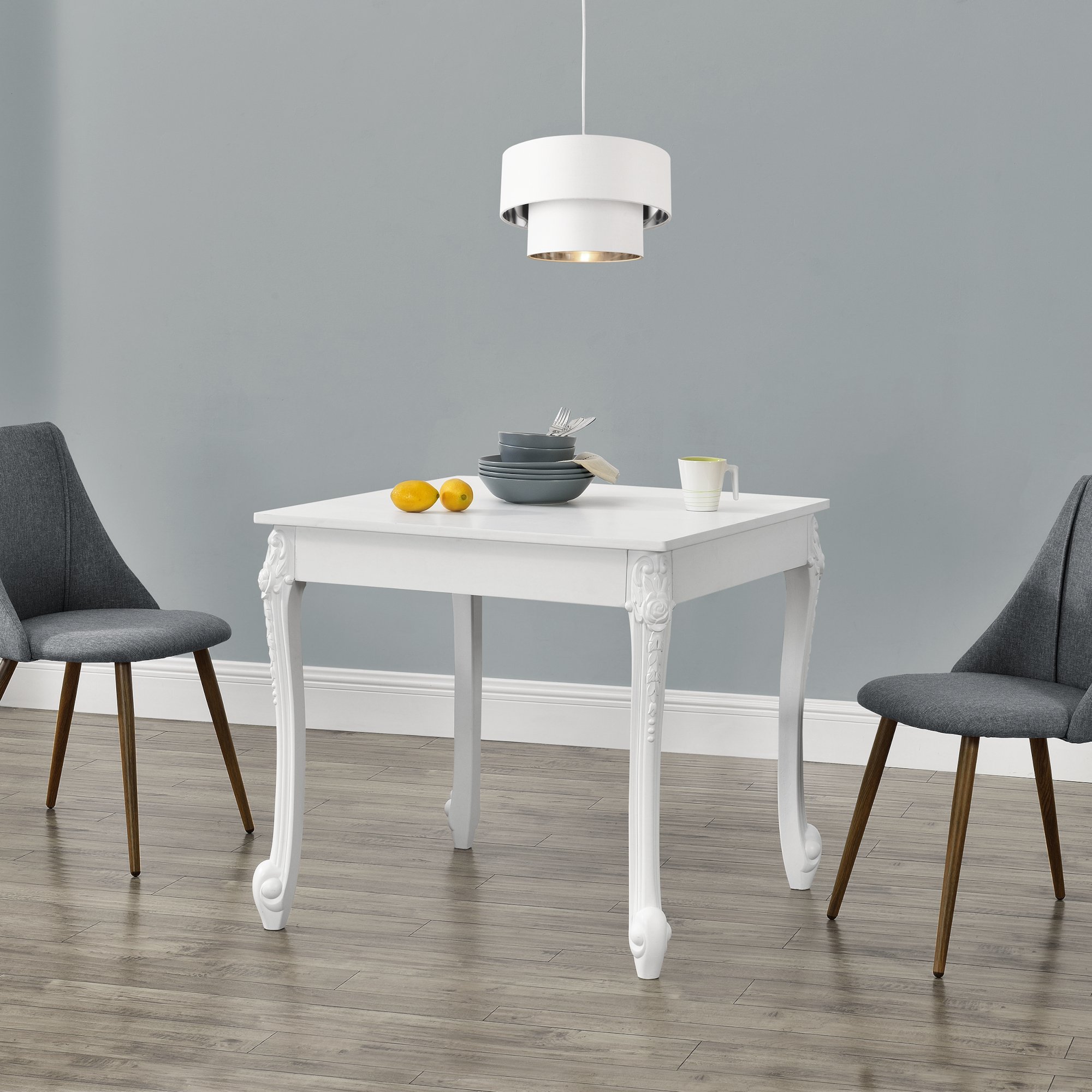 Mesa de Comedor [EN.CASA]  (Blanco - MDF, Plástico - 80 x 80 x 76 cm)