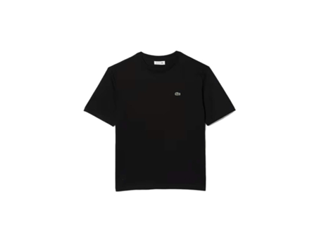 Camiseta de Mujer LACOSTE Essentielle Algodón Negro (34)