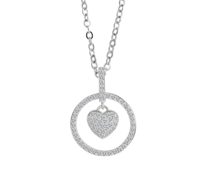 Collar Corazón en Plata de Ley 925 Aylin con Circonias Bañado en Rodio