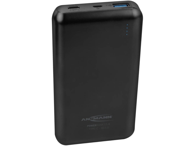 Powerbank ANSMANN Universal (15000 mAh - USB - MicroUSB - USB-C - Negro)