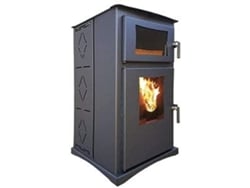 Estufa De Pellet Con Horno Joima Vitta Nature 8 Kw Gris