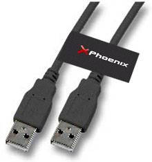 Cable USB PHOENIX TECHNOLOGIES USB A/USB A 3 m Macho/Macho Negro