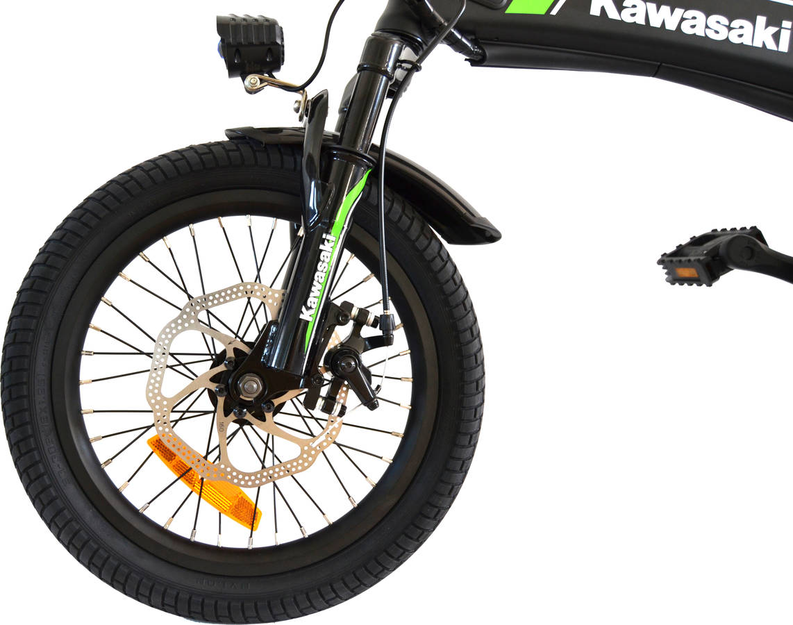 Bicicleta Eléctrica KAWASAKI KX-F16 Negro (Autonomía: 25 km - Velocidad Máx: 25 km/h)